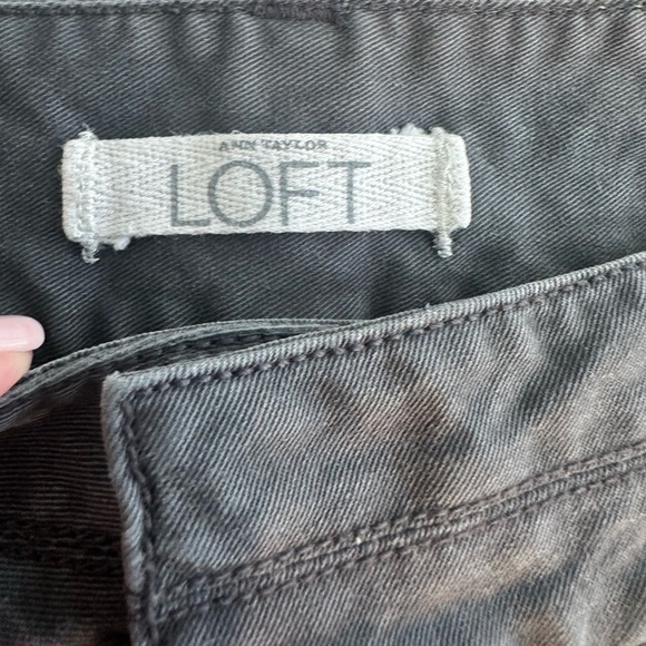 Loft Marisa Gray Stonewashed Style Cotton Blend Trousers Size 4 - Picture 3 of 11